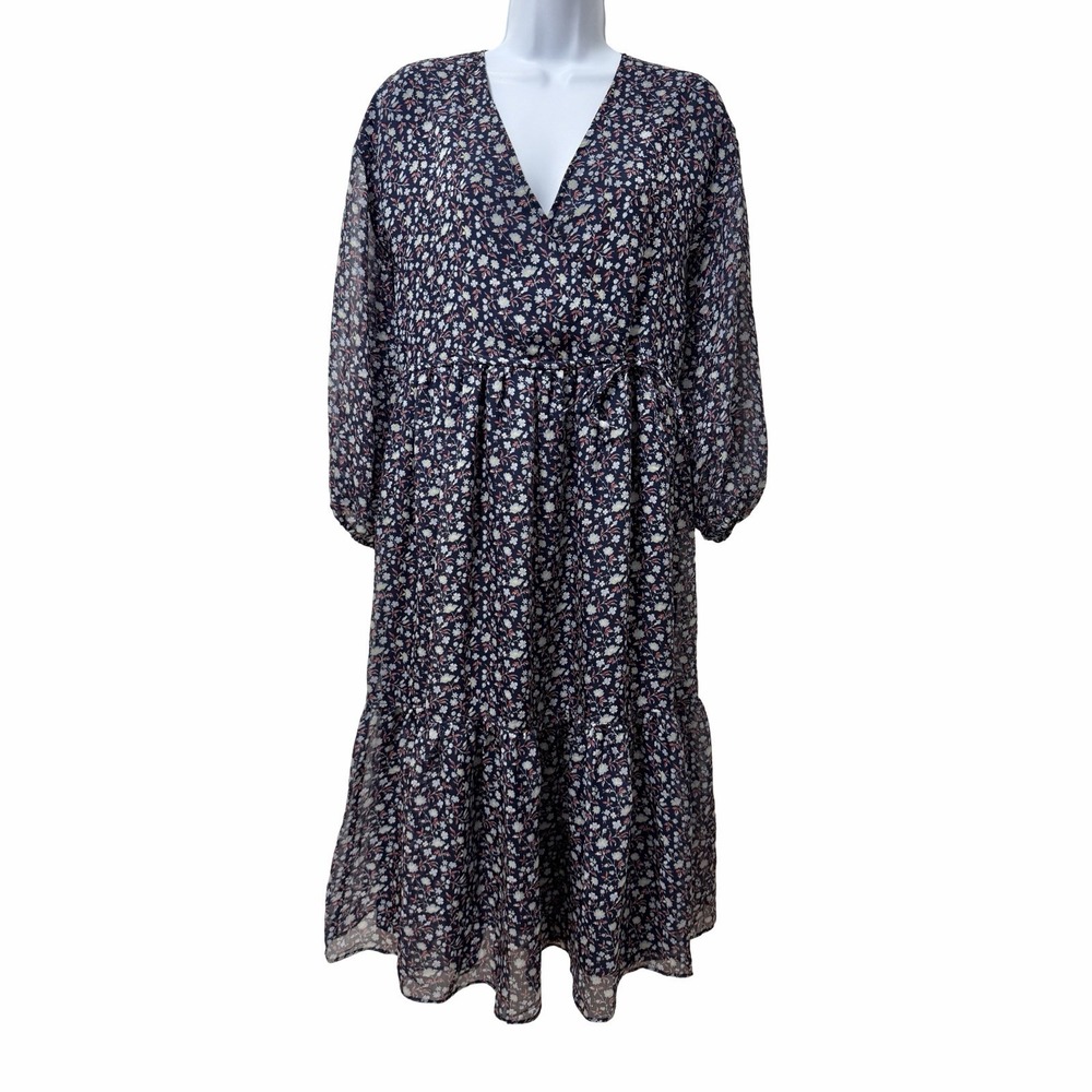 Madewell Tie Waist Midi Dress Size XS Harvest Vine Cottage Prairiecore Modest